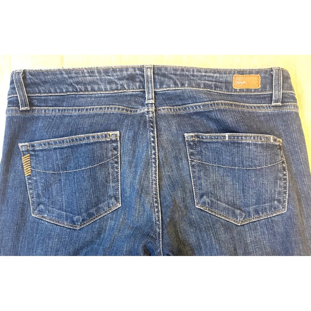 Paige Premium Denim Womens Dark Wash Bootcut Jeans Blue Size 31 Stretch Low Rise - Picture 15 of 16